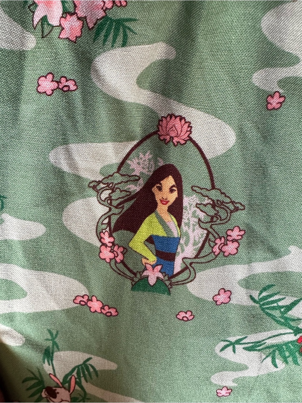 Disney Mulan Princess Mint Green Floral Puff-Sleeve Midi Dress - Picture 2 of 16